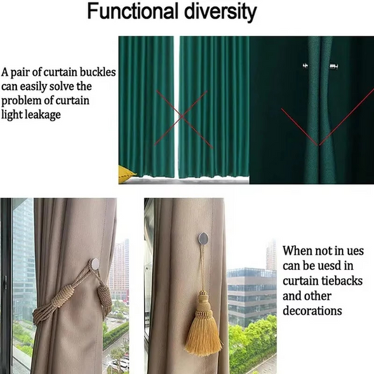 Magnetic Curtain Buttons & Elegant Lace Tiebacks