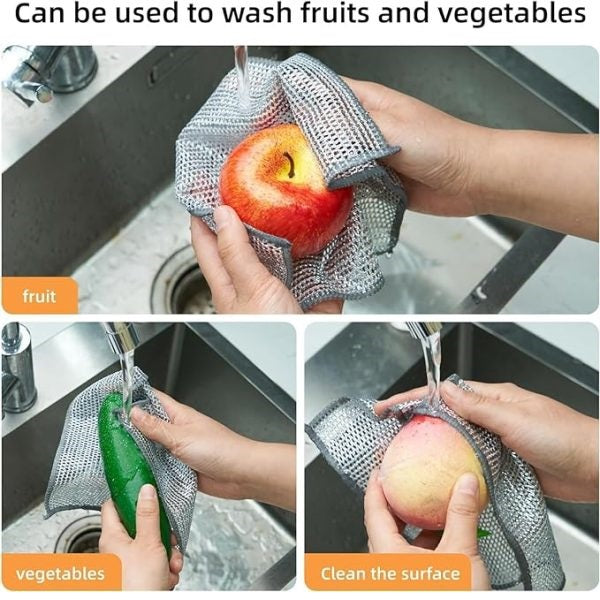 Heavy-Duty Durable Wire Dish Washing Cleaning Cloth- Pack of 10