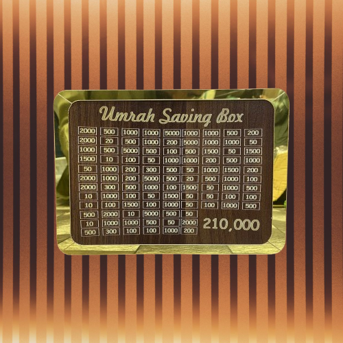 Best Quality Wooden Umrah Saving Box- Secure Lockable Design