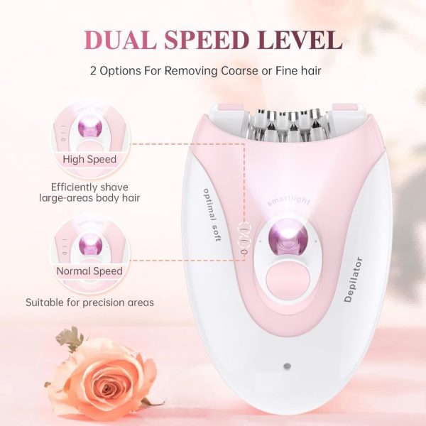 Daling Dl-6032 Cordless Ladies Epilator With 2-speed Adjustment, Painless Hair Removal Solution (Rechargeable)