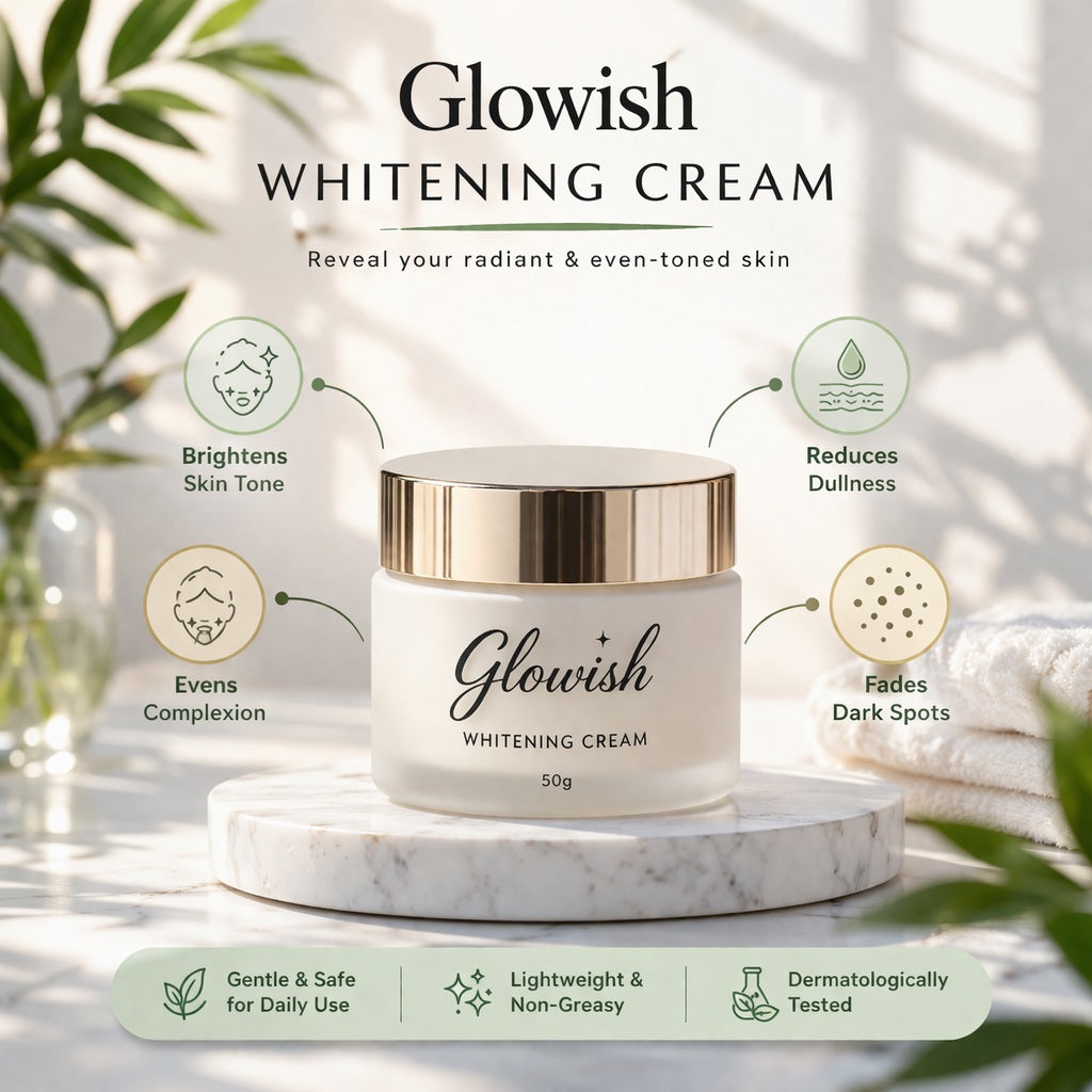 Glowish Whitening Cream 50g – Skin Brightening, Moisturizing & Dark Spot Reduction Formula
