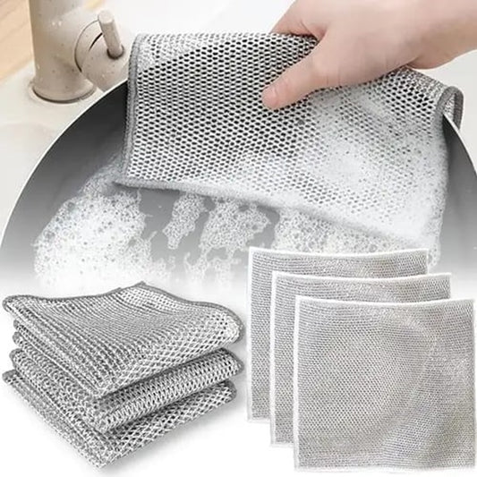 Heavy-Duty Durable Wire Dish Washing Cleaning Cloth- Pack of 10