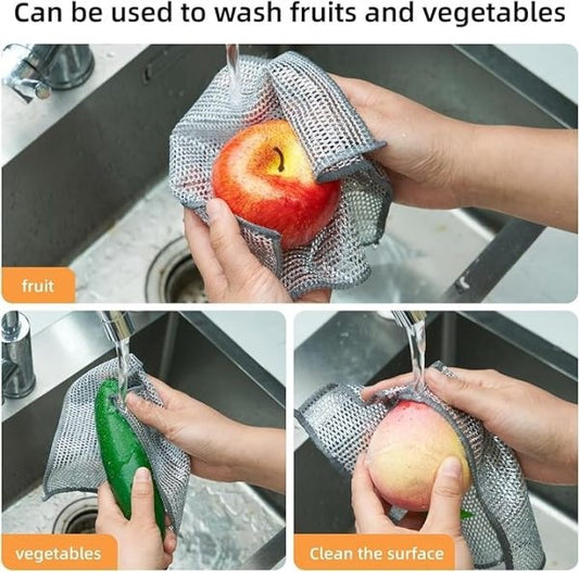 Heavy-Duty Durable Wire Dish Washing Cleaning Cloth- Pack of 10