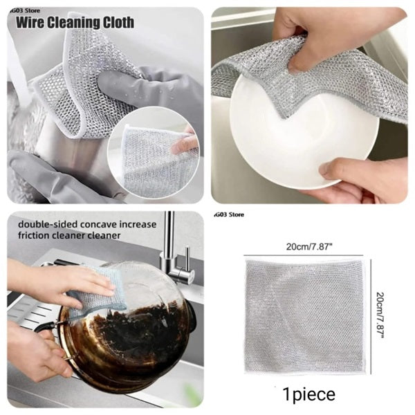 Heavy-Duty Durable Wire Dish Washing Cleaning Cloth- Pack of 10