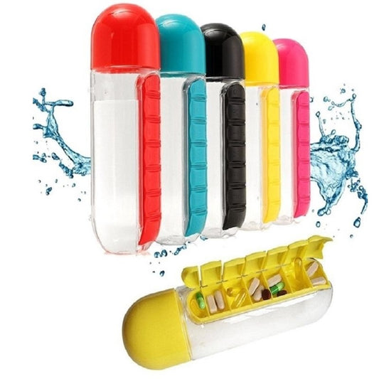 2-in-1 Medicine Organizer with Water Bottle