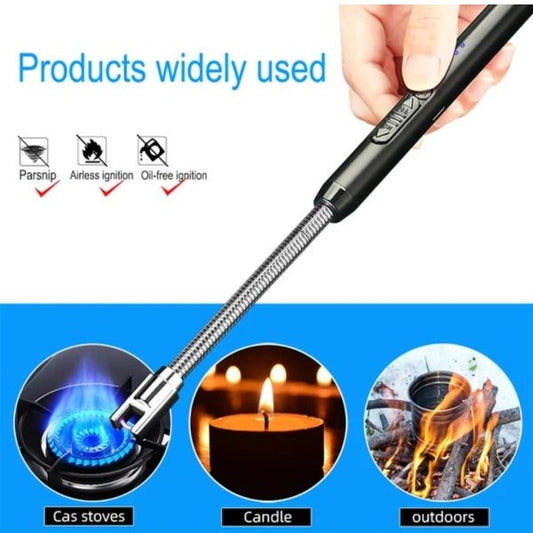 USB Rechargeable Flameless Arc Candle Lighter (Random Colors)