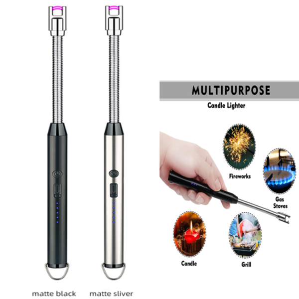 USB Rechargeable Flameless Arc Candle Lighter (Random Colors)
