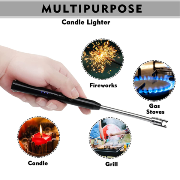 USB Rechargeable Flameless Arc Candle Lighter (Random Colors)